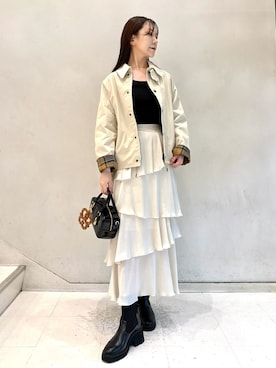 「アイテム（チャーム）」を使った、SNIDELさん（レディース・159cm）の秋コーディネート