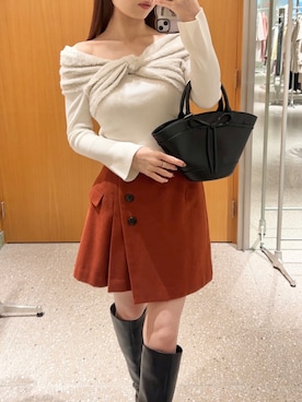 「SNIDEL（スナイデル）のアイテム（ブーツ）」を使った、SNIDELさん（レディース・165cm）の冬コーディネート
