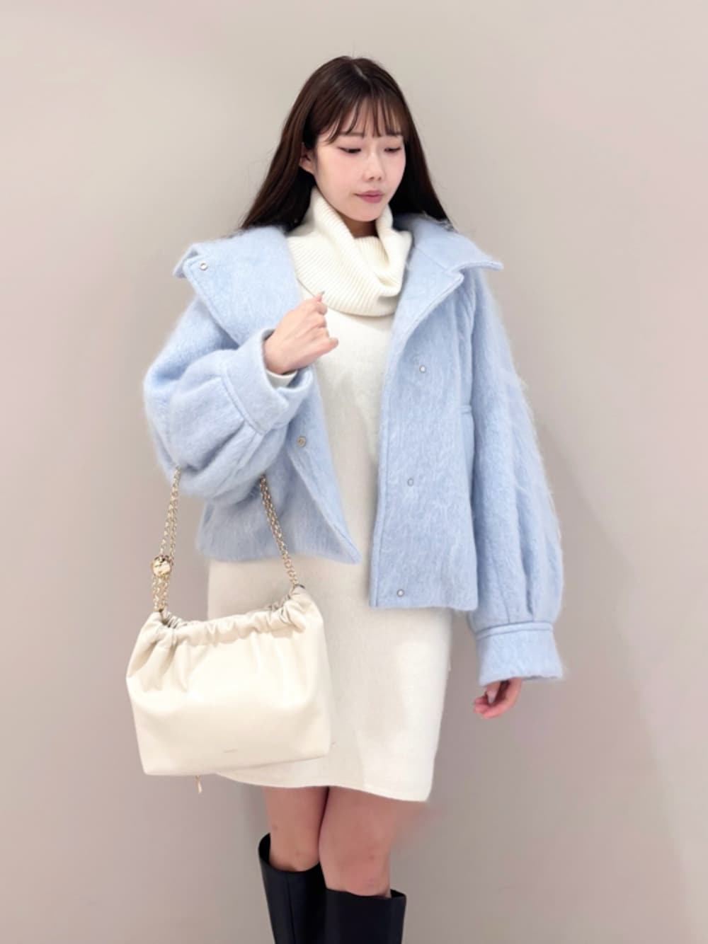 SNIDEL シャギーミドルブルゾン アイボリー　2024AW SNIDEL（スナイデル）の「シャギーミドルブルゾン（ブルゾン