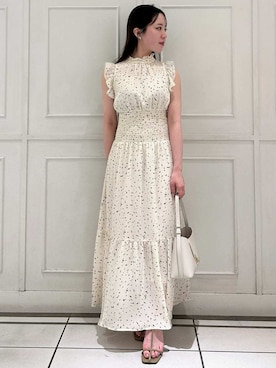「SNIDEL（スナイデル）のノースリーブプリントワンピース（ワンピース）」を使った、SNIDELさん（レディース・146cm）の夏コーディネート