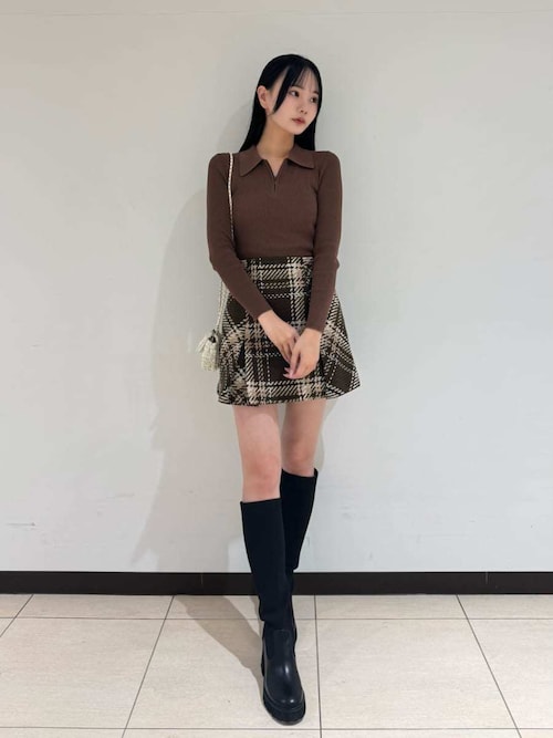 Sustainableロービングチェックミニスカート（スカート