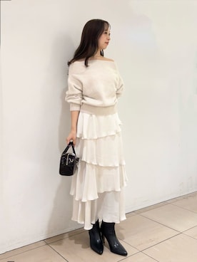 SNIDEL（スナイデル）の「スクエアヘムティアードスカート