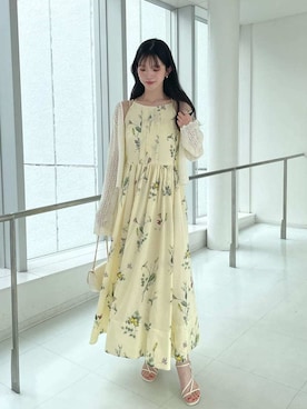 「花柄ワンピース」｜SNIDELさん（レディース・160cm）の春コーディネート