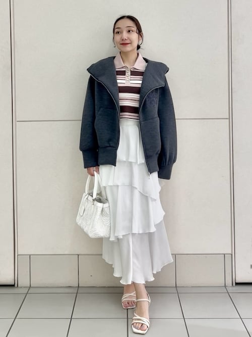 SNIDEL（スナイデル） ロング スカート サテンナローティアード