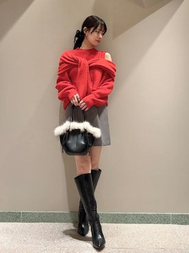 「アイテム（シュシュ）」を使った、SNIDELさん（レディース・165cm）の冬コーディネート