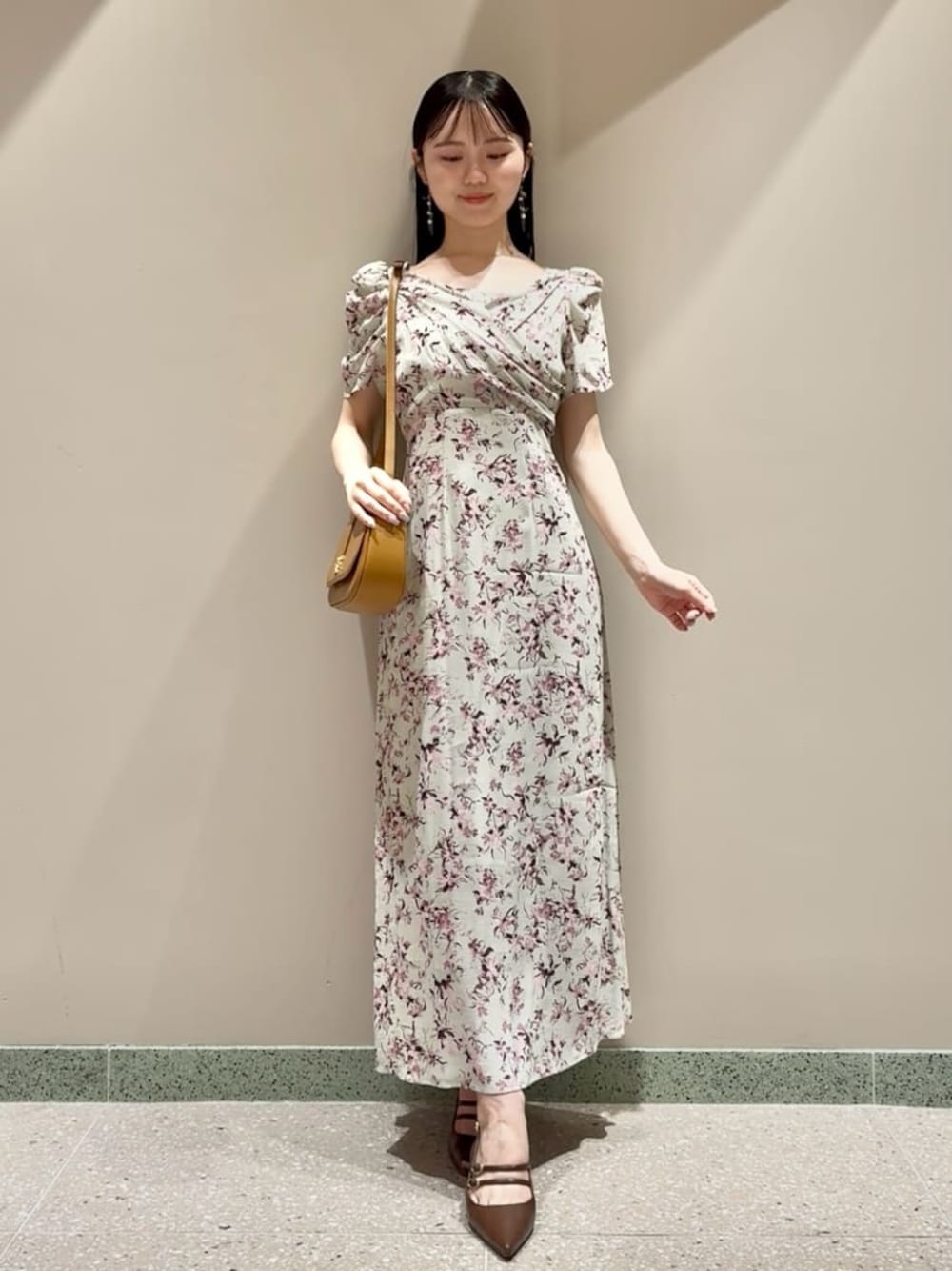 【himawari】 レーヨンカシュクールプリントワンピース 00サイズあり】レーヨンカシュクールプリントワンピース