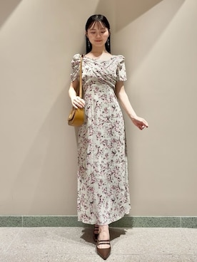「花柄ワンピース」｜SNIDELさん（レディース・160cm）の夏コーディネート