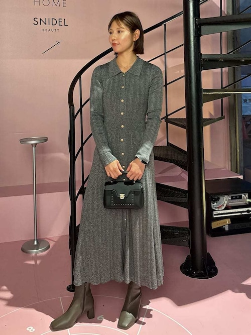 SNIDEL（スナイデル） ワンピース フロントボタンニットワンピース