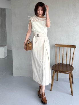 「アイテム（ボストンバッグ）」を使った、SNIDELさん（レディース・165cm）の夏コーディネート