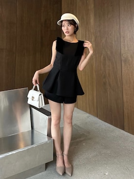 「アイテム（キャスケット）」を使った、SNIDELさん（レディース・153cm）の夏コーディネート