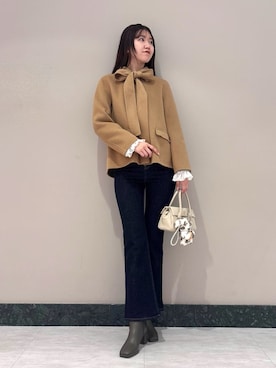 「アイテム（ノーカラージャケット）」を使った、SNIDELさん（レディース・174cm）の秋コーディネート