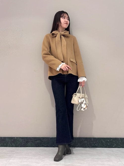 ファーライクフリルニットジャケット（ノーカラージャケット）｜SNIDEL