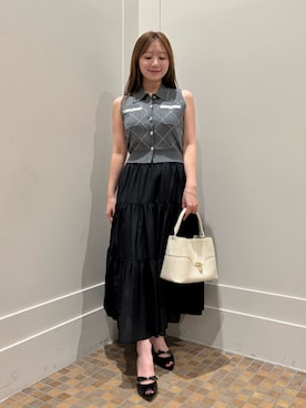 「SNIDEL（スナイデル）のアイテム（ワンピース/ドレス）」を使った、SNIDELさん（レディース・156cm）の夏コーディネート