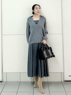 「SNIDEL（スナイデル）のアイテム（シューズ）」を使った、SNIDELさん（レディース・165cm）の冬コーディネート