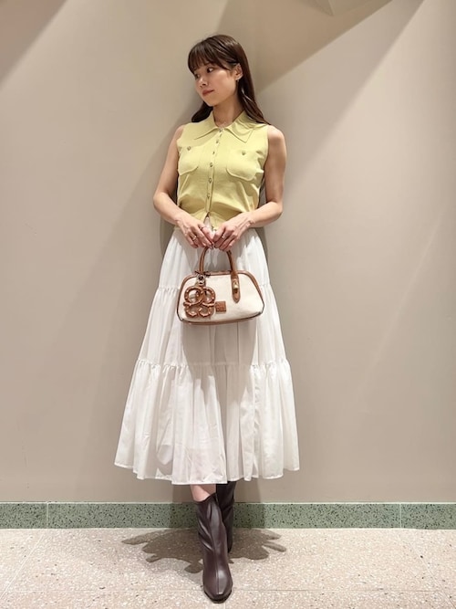 ニットベスト×ティアードスカートセット（ワンピース）｜SNIDEL