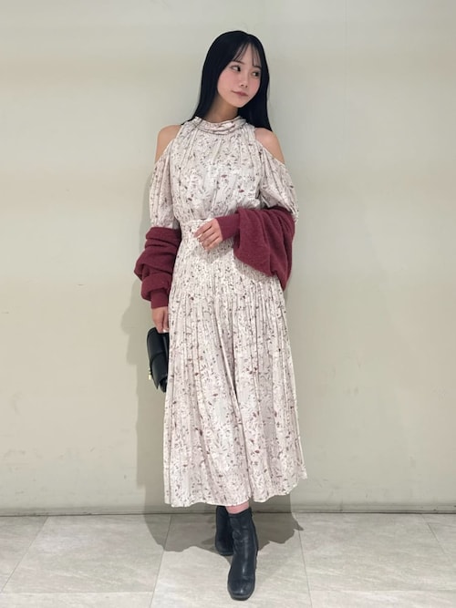 コールドショルダーロングワンピース（ワンピース）｜SNIDEL