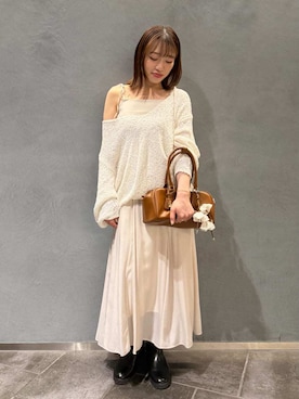 「SNIDEL（スナイデル）のアイテム（ワンピース/ドレス）」を使った、SNIDELさん（レディース・157cm）の冬コーディネート