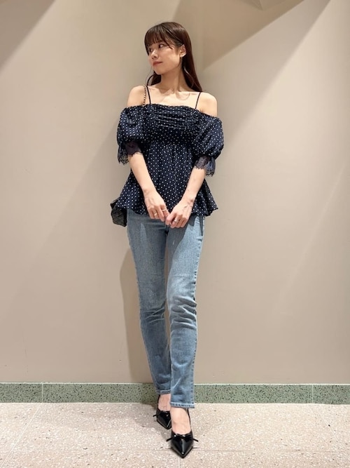 バリエオフショルレースチュニック バリエオフショルレースチュニック(シャツ・ブラウス)｜トップス