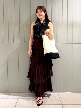 「SNIDEL（スナイデル）のアイテム（トップス）」を使った、SNIDELさん（レディース・153cm）の夏コーディネート