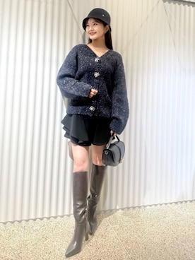 「アイテム（イヤリング）」を使った、SNIDELさん（レディース・153cm）の秋コーディネート