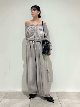 「SNIDEL（スナイデル）のアイテム（スウェット）」を使った、SNIDELさん（レディース・157cm）の冬コーディネート