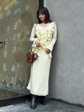 「肌見せ」｜SNIDELさん（レディース・153cm）の秋コーディネート