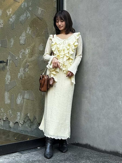 セール】ラッフルデザインニットプルオーバー（ニット/セーター