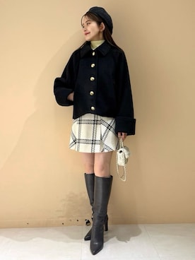 「肌見せ」｜「アイテム（ショルダーバッグ）」を使った、SNIDELさん（レディース・153cm）の秋コーディネート