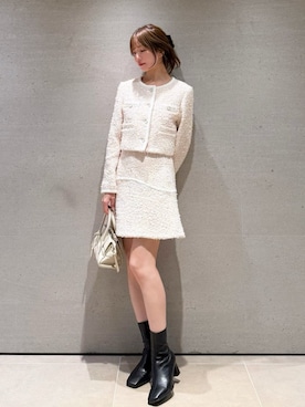 「アイテム（ノーカラージャケット）」を使った、SNIDELさん（レディース・162cm）の冬コーディネート