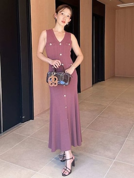 「ニットワンピース」｜SNIDELさん（レディース・159cm）の夏コーディネート