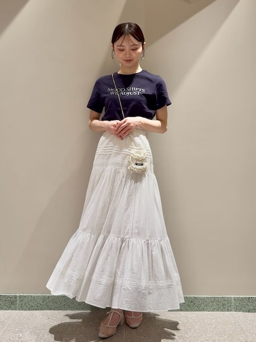 【美品】SNIDEL スナイデル　コットンティアードスカート ホワイト　レース 美品】SNIDEL スナイデル コットンティアードスカート ホワイト