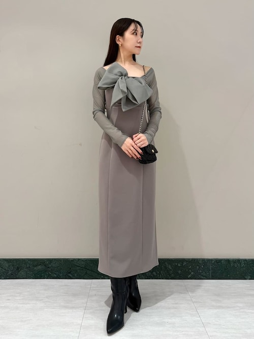 オフショルリボンドレス（ワンピース）｜SNIDEL（スナイデル）の