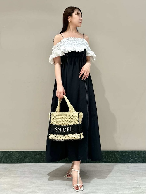 新品✨ snidel スナイデル スモッキングキャミワンピース スモッキングキャミワンピース(マキシ・ロングワンピース
