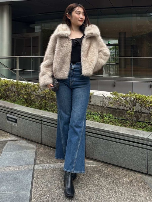 セール】ファーショートコート（チェスターコート）｜SNIDEL