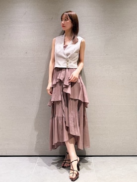 「アイテム（その他アウター、ピンク系）」を使った、SNIDELさん（レディース・162cm）の夏コーディネート