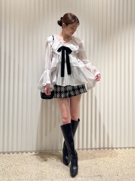 「SNIDEL（スナイデル）のアイテム（トップス）」を使った、SNIDELさん（レディース・157cm）の秋コーディネート