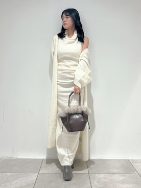 「SNIDEL（スナイデル）のアイテム（ハンドバッグ）」を使った、SNIDELさん（レディース・157cm）の冬コーディネート