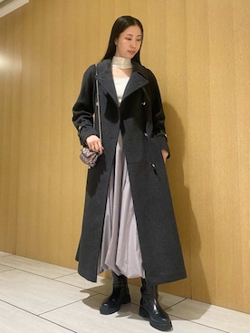 「アイテム（チェスターコート）」を使った、SNIDELさん（レディース・167cm）の秋コーディネート