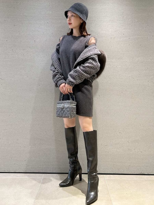 ファー付きツイードブルゾン（ブルゾン）｜SNIDEL（スナイデル）の