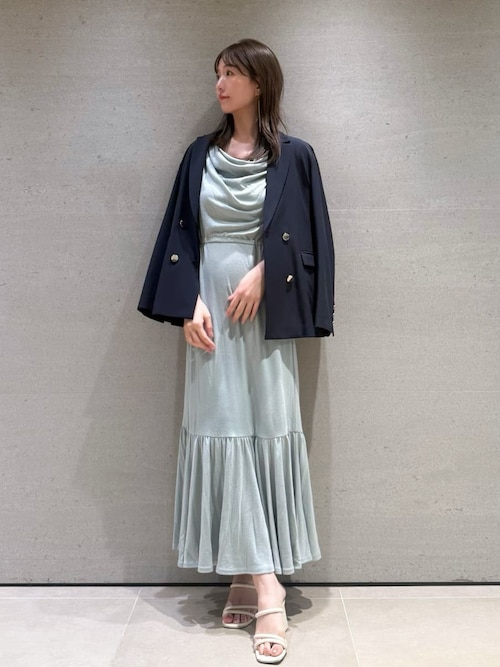 ドレープネックカットソーワンピース／ウォッシャブル・吸水速乾 ドレープネックカットソーワンピース／ウォッシャブル・吸水速乾