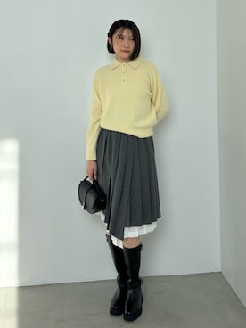 「アイテム（ヘアピン）」を使った、SNIDELさん（レディース・165cm）の秋コーディネート