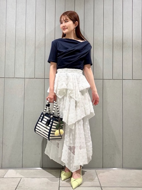 SNIDEL 26ss新作 大人気完売 イレヘムティアードスカート 0 ホワイト SNIDEL｜イレヘムティアードスカート | Rakuten Fashion(楽天