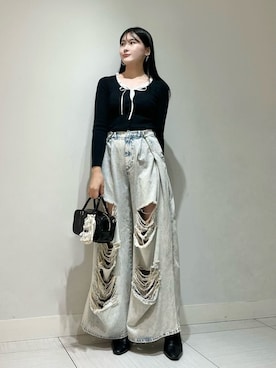 「アイテム（チャーム）」を使った、SNIDELさん（レディース・158cm）の秋コーディネート