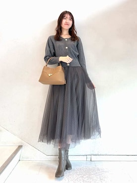 「アイテム（イヤリング）」を使った、SNIDELさん（レディース・174cm）の冬コーディネート