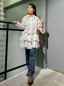 「アイテム（カチューシャ）」を使った、SNIDELさん（レディース・153cm）の秋コーディネート
