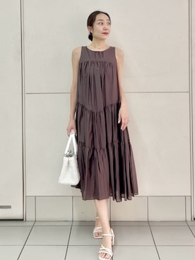 「SNIDEL（スナイデル）のアイテム（ワンピース）」を使った、SNIDELさん（レディース・165cm）の夏コーディネート