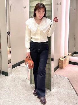 「アイテム（チャーム、ホワイト系）」を使った、SNIDELさん（レディース・162cm）の秋コーディネート