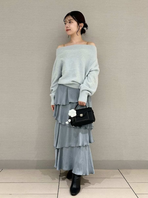 SNIDEL 新品タグ付 S サテンナローティアードスカート 25AW サテンナローティアードスカート（スカート）｜SNIDEL（スナイデル）の