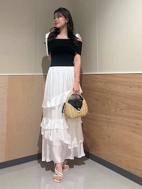 「SNIDEL（スナイデル）のアイテム（シューズ）」を使った、SNIDELさん（レディース・157cm）の夏コーディネート