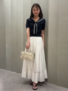 「SNIDEL（スナイデル）のアイテム（トップス）」を使った、SNIDELさん（レディース・160cm）の夏コーディネート